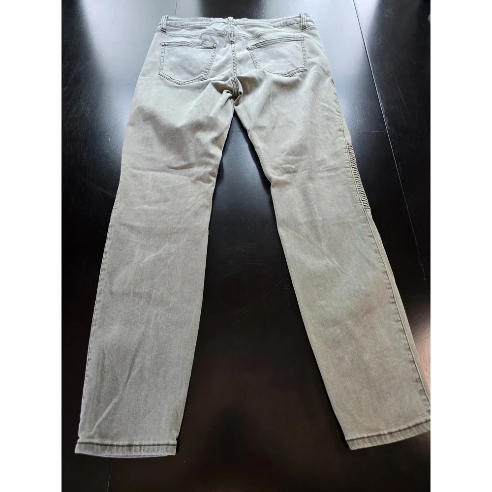 Pistola P6268 Moto Skinny Jeans Gray Size 28‎ Ribbed Knee Detail Stretch Denim